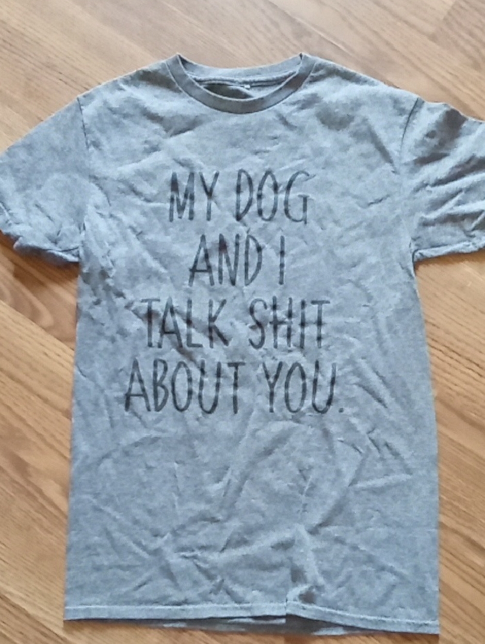 Gray Pet Lover Graphic T-Shirt - My Dog And I Talk Shirt